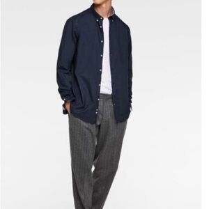 Navy Button-Up Shirt